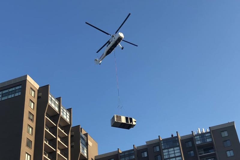 Helicopter HVAC Lift in Bangor